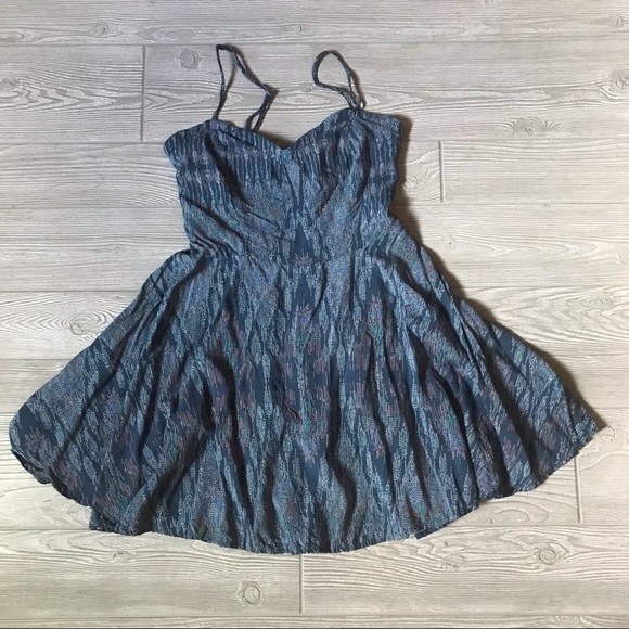 AEROPOSTALE Blue Green White Abstract Print Dress with Adjustable Straps - Picture 9 of 10